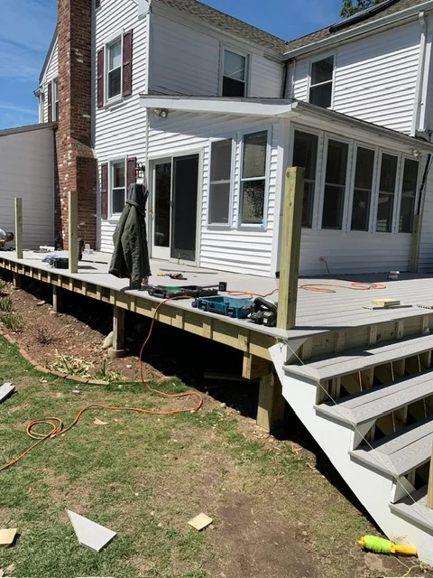Before and build process deck project photo 11 by Craftsman Home Improvement Inc.